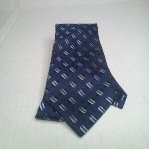 Stafford Mens Tie Necktie Silk Patterned Blue